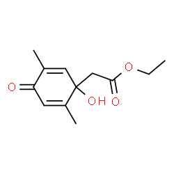 2,5-Cyclohexadiene-1-acetic acid, 1-hydroxy-2,5-dimethyl-4-oxo-, ethyl ester (9CI) structure