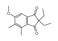 2,2-diethyl-6-methoxy-4,5-dimethyl-1H-indene-1,3(2H)-dione结构式