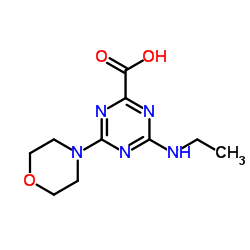 4-ETHYLAMINO-6-MORPHOLIN-4-YL-[1,3,5]TRIAZINE-2-CARBOXYLIC ACID structure