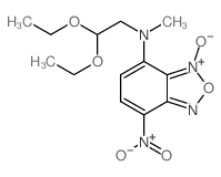 N-(2,2-diethoxyethyl)-N-methyl-5-nitro-9-oxido-8-oxa-7-aza-9-azoniabicyclo[4.3.0]nona-2,4,6,9-tetraen-2-amine Structure