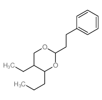 5-ethyl-2-phenethyl-4-propyl-1,3-dioxane structure