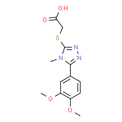 [5-(3,4-DIMETHOXY-PHENYL)-4-METHYL-4 H-[1,2,4]TRIAZOL-3-YLSULFANYL]-ACETIC ACID结构式