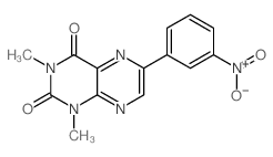 2,4(1H,3H)-Pteridinedione,1,3-dimethyl-6-(3-nitrophenyl)- Structure