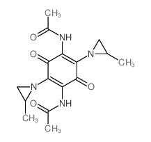 N-[4-acetamido-2,5-bis(2-methylaziridin-1-yl)-3,6-dioxo-1-cyclohexa-1,4-dienyl]acetamide结构式