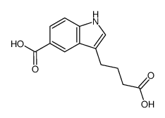 3-(3-carboxypropyl)-1H-indole-5-carboxylic acid结构式