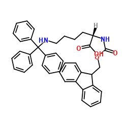 N-芴甲氧羰基-N'-三苯甲基-L-赖氨酸结构式