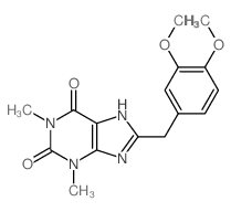 8-[(3,4-dimethoxyphenyl)methyl]-1,3-dimethyl-7H-purine-2,6-dione结构式