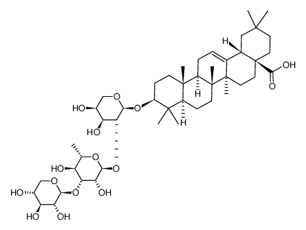 oleanolic acid 3-O-3)-O-α-L-rhamnopyranosyl-(1->2)>-α-L-arabinopyranoside Structure