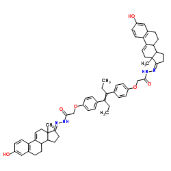 Acetic acid,2,2'-[(1,2-diethyl-1,2-ethenediyl)bis(4,1-phenyleneoxy)]bis-,bis[(3-hydroxyestra-1,3,5(10),9(11)-tetraen-17-ylidene)hydrazide], (?,?,E)-(9CI) Structure