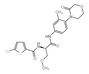 5-氯-N-[(1R)-1-(甲氧基乙基)-2-[[3-甲基-4-(3-氧代-4-吗啉)苯基]氨基]-2-氧代乙基]-2-噻吩羧胺结构式