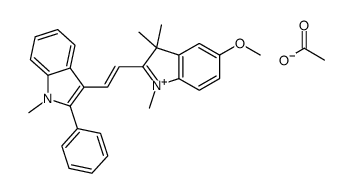 5-methoxy-1,3,3-trimethyl-2-[2-(1-methyl-2-phenyl-1H-indol-3-yl)vinyl]-3H-indolium acetate结构式