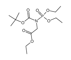 ethylN-(tert-butoxycarbonyl)-N-(diethoxyphosphoryl)glycinate Structure
