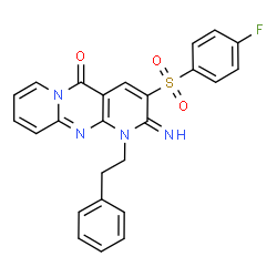 3-[(4-fluorophenyl)sulfonyl]-2-imino-1-(2-phenylethyl)-1,2-dihydro-5H-dipyrido[1,2-a:2,3-d]pyrimidin-5-one Structure