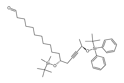 (12R,16R)-12-(tert-butyldimethylsilanyloxy)-16-(tert-butyldiphenylsilanyloxy)heptadec-14-ynal结构式