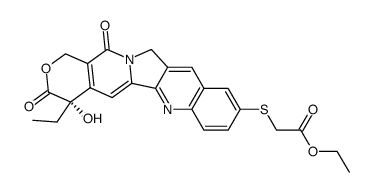 ethyl (S)-2-((4-ethyl-4-hydroxy-3,14-dioxo-3,4,12,14-tetrahydro-1H-pyrano[3',4':6,7]indolizino[1,2-b]quinolin-9-yl)thio)acetate结构式