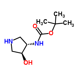 反式-3-(boc-氨基)-4-羟基吡咯烷结构式