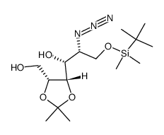 (2R,3R,4R,5R)-5-azido-6-tert-butyldimethylsilanyloxy-2,3-isopropylidenedioxy-1,4-hexanediol结构式