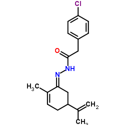 2-(4-Chlorophenyl)-N'-[(1E)-5-isopropenyl-2-methyl-2-cyclohexen-1-ylidene]acetohydrazide Structure