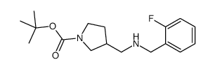 1-Boc-3-[(2-氟苄氨基)-甲基]-吡咯烷结构式