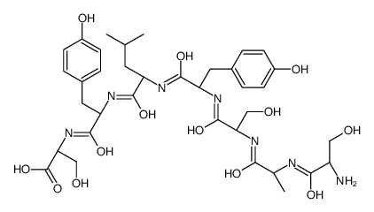(2S)-2-[[(2S)-2-[[(2S)-2-[[(2S)-2-[[(2S)-2-[[(2S)-2-[[(2S)-2-amino-3-hydroxypropanoyl]amino]propanoyl]amino]-3-hydroxypropanoyl]amino]-3-(4-hydroxyphenyl)propanoyl]amino]-4-methylpentanoyl]amino]-3-(4-hydroxyphenyl)propanoyl]amino]-3-hydroxypropanoic acid Structure