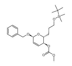 (2R,3S,6S)-6-(benzyloxy)-3,6-dihydro-2-(3-tert-butyldimethylsilyloxypropyl)-2H-pyran-3-yl methyl carbonate Structure
