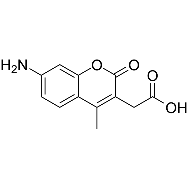 7-氨基-4-甲基香豆素-3-乙酸(AMCA)结构式