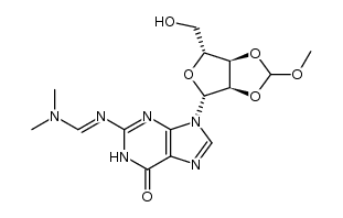 2',3'-O-(methoxymethylidene)-2-N-[(dimethylamino)methylene]guanosine Structure