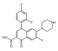 1-(2,4-difluorophenyl)-6-fluoro-4-oxo-7-piperazin-1-ylquinoline-3-carboxylic acid结构式