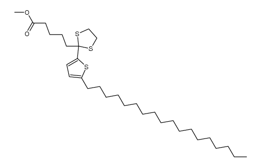 methyl 5-(2-(5-octadecylthiophen-2-yl)-1,3-dithiolan-2-yl)pentanoate结构式