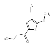 4-氰基-5-(甲硫基)噻吩-2-羧酸乙酯结构式