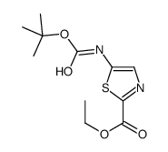 5-叔丁氧基羰基氨基-噻唑-2-羧酸乙酯结构式