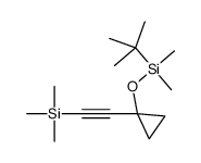 1-(叔丁基二甲基甲硅烷氧基)-1-(2'-三甲基甲硅烷基)乙炔基环丙烷结构式