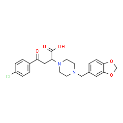 2-[4-(1,3-BENZODIOXOL-5-YL)PIPERAZINO]-4-(4-CHLOROPHENYL)-4-OXOBUTANOIC ACID structure