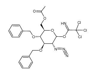 6-O-acetyl-2-azido-3,4-di-O-benzyl-2-deoxy-1-O-(2,2,2-trichloroacetimidoyl)-α-D-glucopyranose Structure