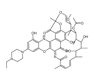3'-Hydroxy-5'-(4-ethyl-1-piperazinyl)benzoxazinorifamycin结构式