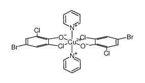 Cu(pyridine)2(4-bromo-2,6-dichlorophenolate)2结构式