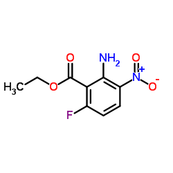2-氨基-6-氟-3-硝基苯甲酸乙酯结构式