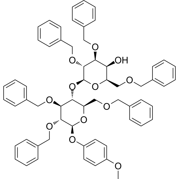 4-Methoxyphenyl 4-O-(2,3,6-Tri-O-benzyl-beta-D-galactopyranosyl)-2,3,6-tri-O-benzyl-beta-D-glucopyranoside Structure