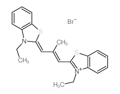 Benzothiazolium,3-ethyl-2-[3-(3-ethyl-2(3H)-benzothiazolylidene)-2-methyl-1-propen-1-yl]-,bromide (1:1) structure