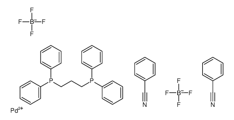 [1,3-双(二苯基膦)丙烷]-双(苄腈)-双-四氟硼酸钯(II)结构式