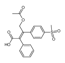 (Z)-4-乙酰氧基-3-(4-(甲基磺酰基)苯基)-2-苯基丁-2-烯酸结构式