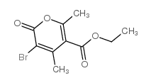 3-溴-5-乙氧甲酰基-4,6-二甲基-2-吡喃酮结构式