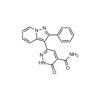 3-氧代-6-(2-苯基吡唑并[1,5-a]吡啶-3-基)-2,3-二氢哒嗪-4-甲酰胺结构式