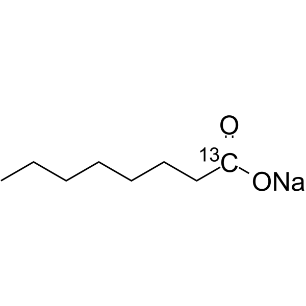 辛酸钠-1-13C结构式