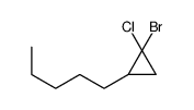 1-bromo-1-chloro-2-pentylcyclopropane Structure