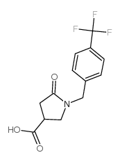 5-氧代-1-[4-(三氟甲基)苄基]吡咯烷-3-羧酸结构式