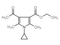 4-乙酰基-1-环丙基-2,5-二甲基-1H-吡咯-3-羧酸乙酯结构式