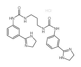 3-[3-(4,5-dihydro-1H-imidazol-2-yl)phenyl]-1-[3-[[3-(4,5-dihydro-1H-imidazol-2-yl)phenyl]carbamoylamino]propyl]urea结构式