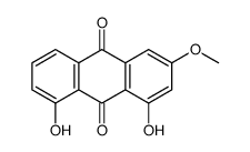 1,8-dihydroxy-3-methoxyanthracene-9,10-dione结构式