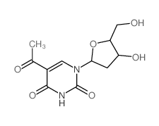 2,4 (1H,3H)-Pyrimidinedione, 5-acetyl-1-(2-deoxy-.alpha.-D-erythro-pentofuranosyl)-结构式